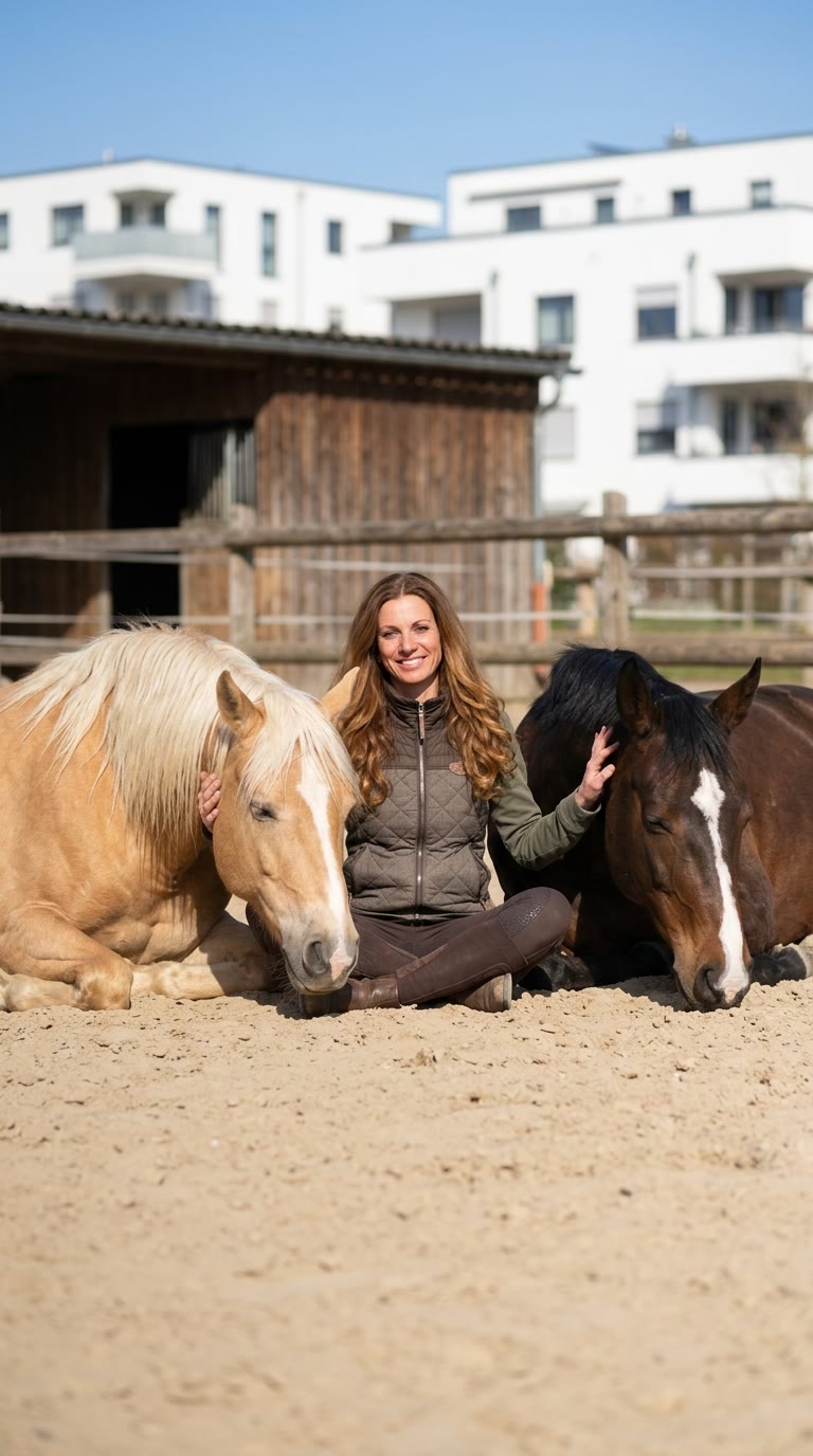 Mandy Kolatka mit ihren Pferden